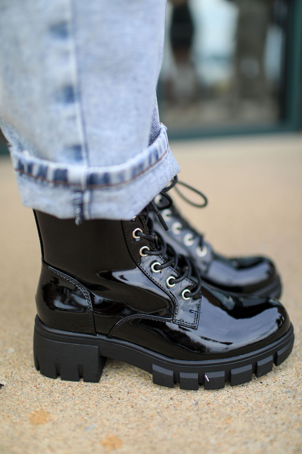 Cray Black Patent Boot