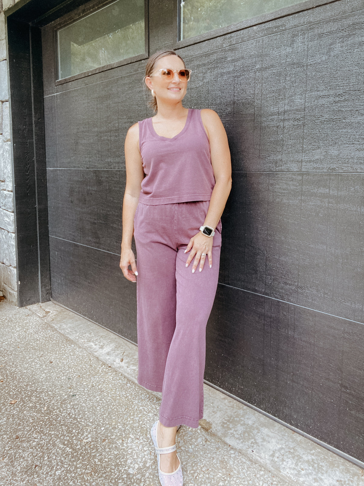 Scout Jersey Flare Pant in Cocoa Berry