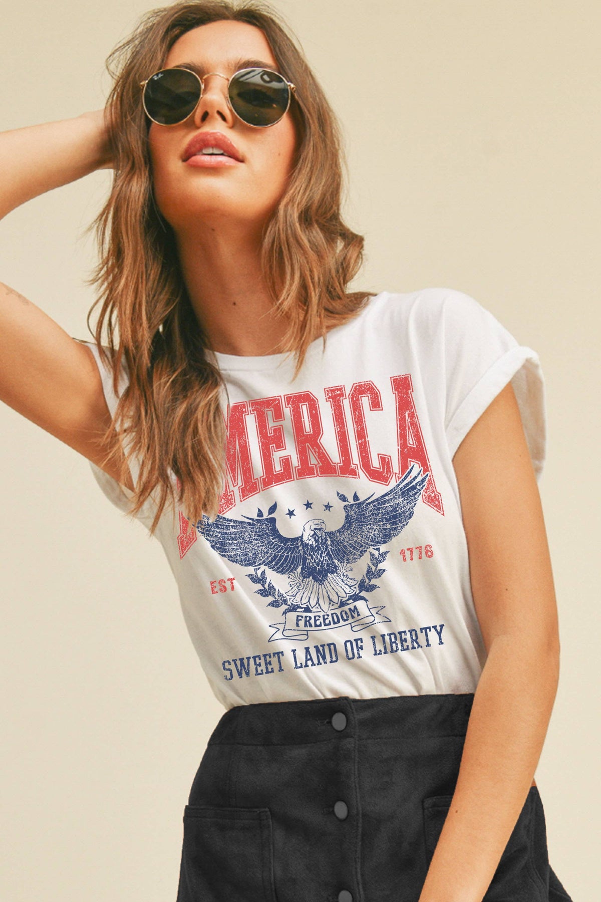 America Sweet Land Of Liberty Graphic Tee