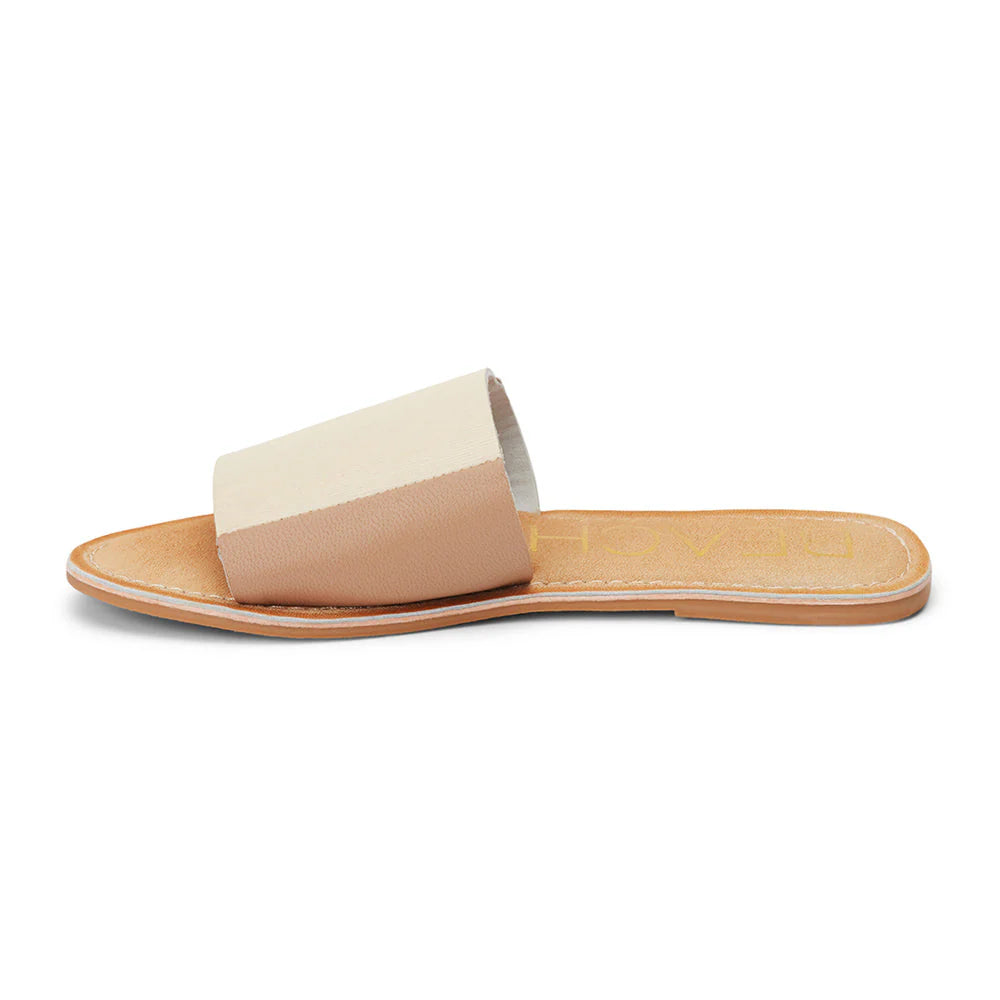 Bonfire Slide Sandal in Ivory/Taupe - Sophie