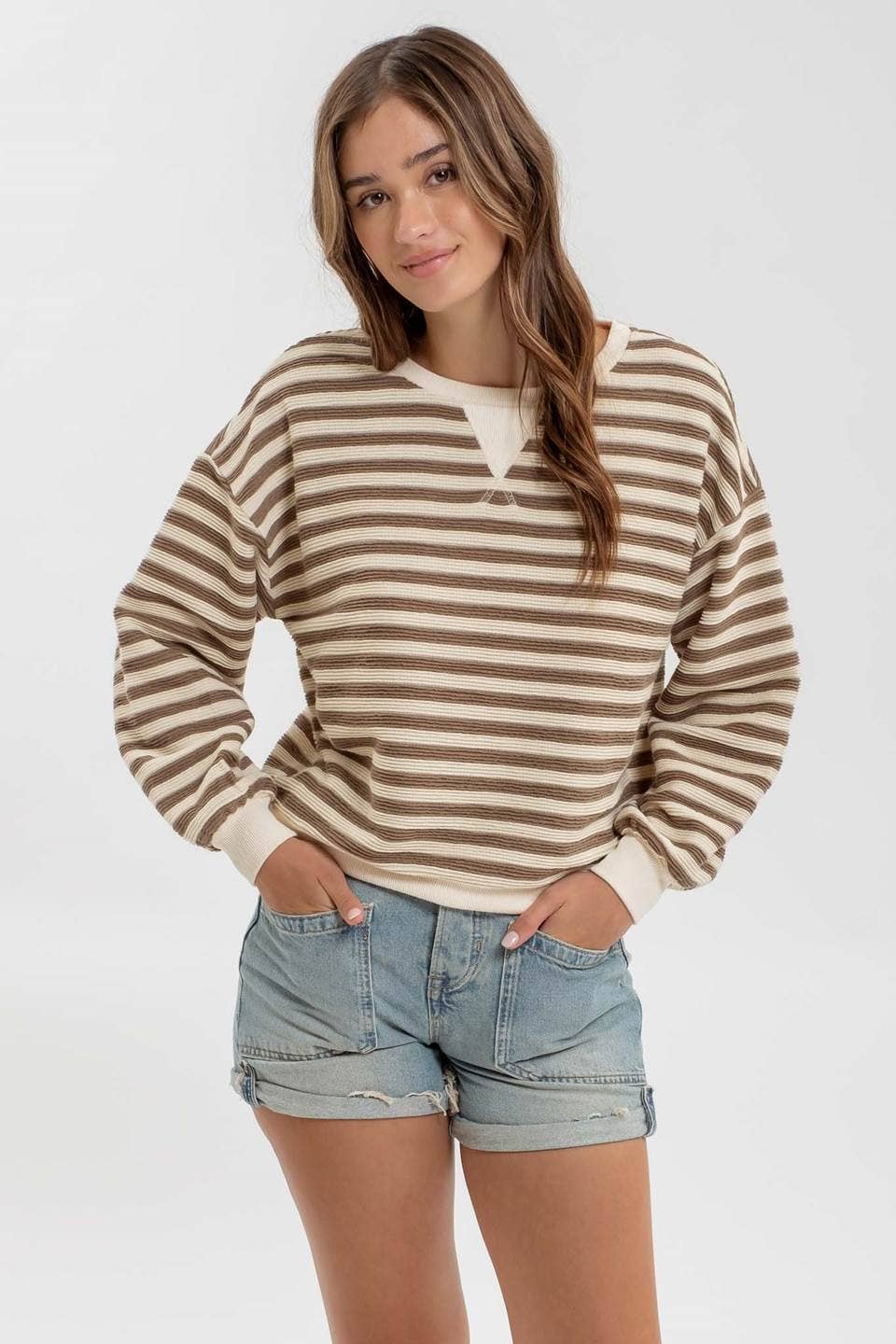 Striped Relaxed Fit Knit Top