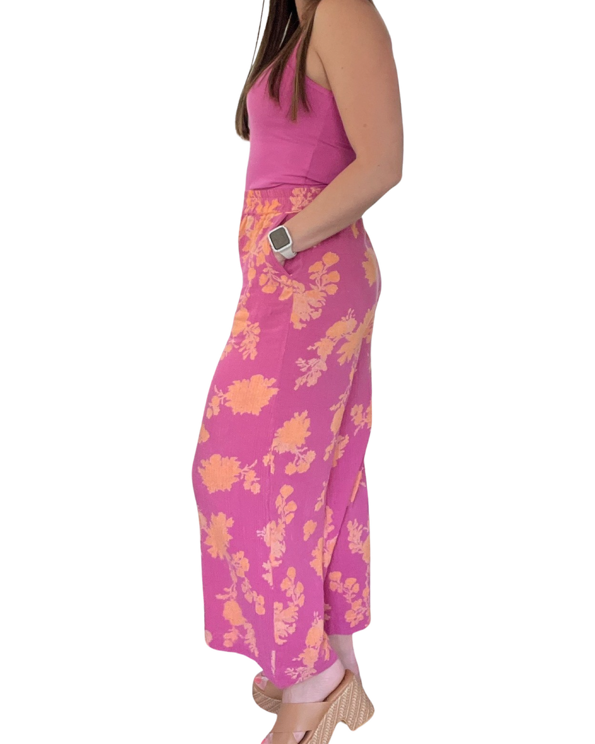 Monte Sunshine Floral Pant in Raspberry Sorbet