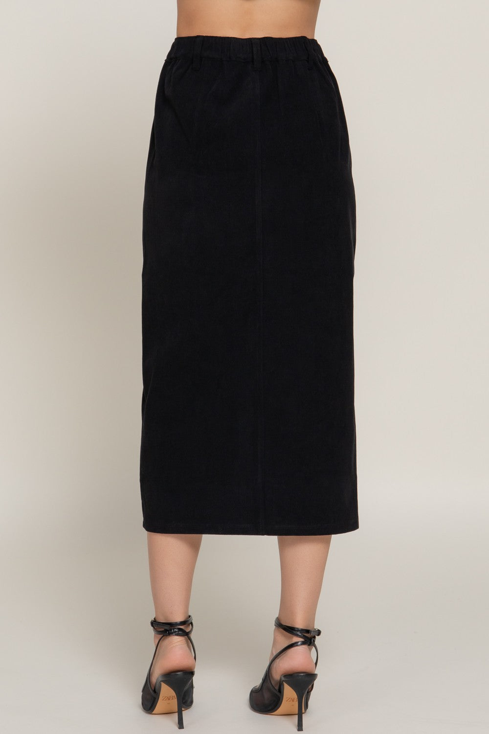 Walk this Way Corduroy Skirt in Black