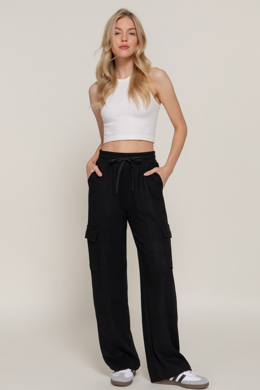 Party On Corduroy Cargo Pants in Black