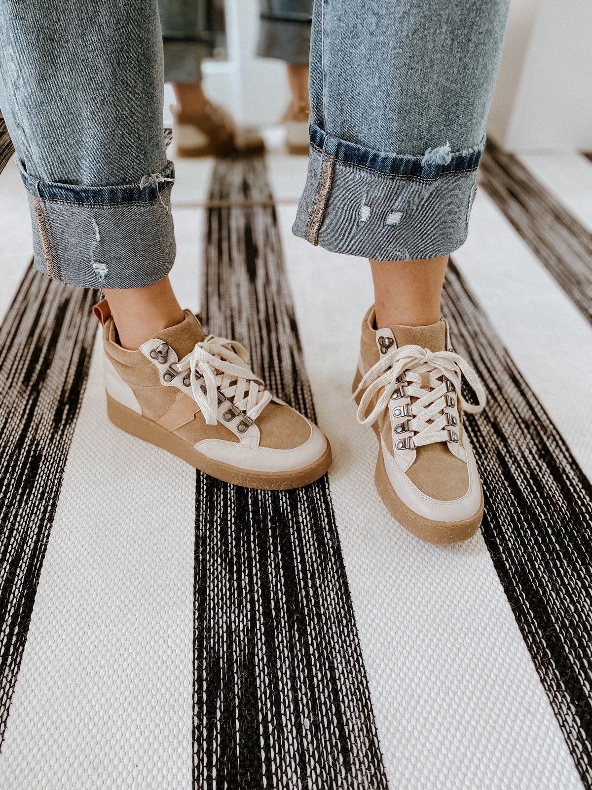 The Kaia Sneaker in Khaki - Sophie