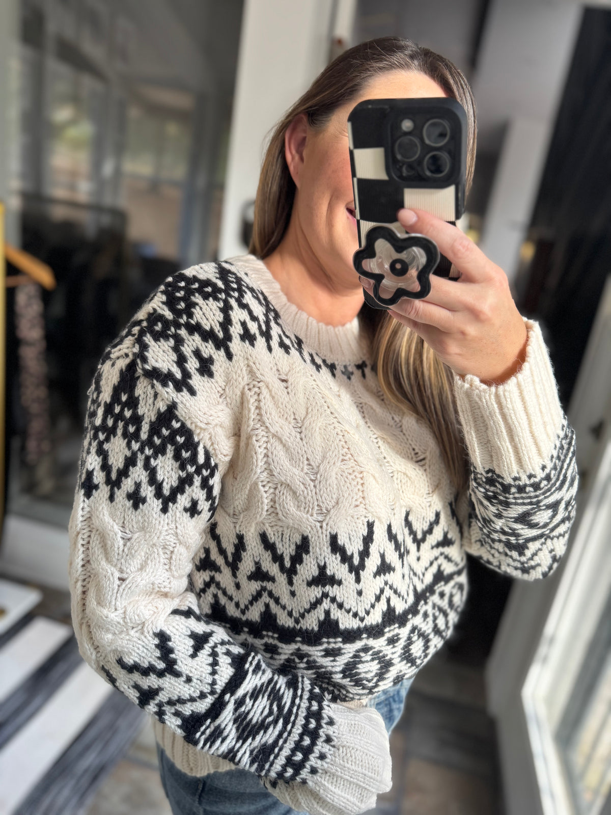 Garland Fairisle Sweater in Sea Salt