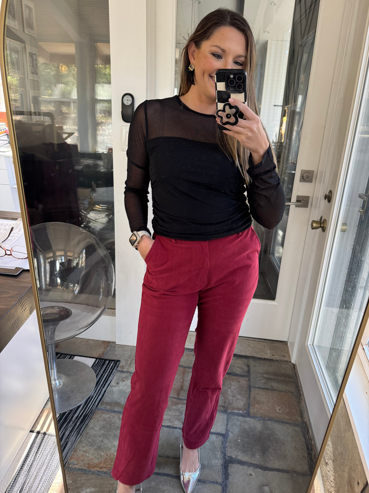 Making Spirits Bright Pant in Burgundy