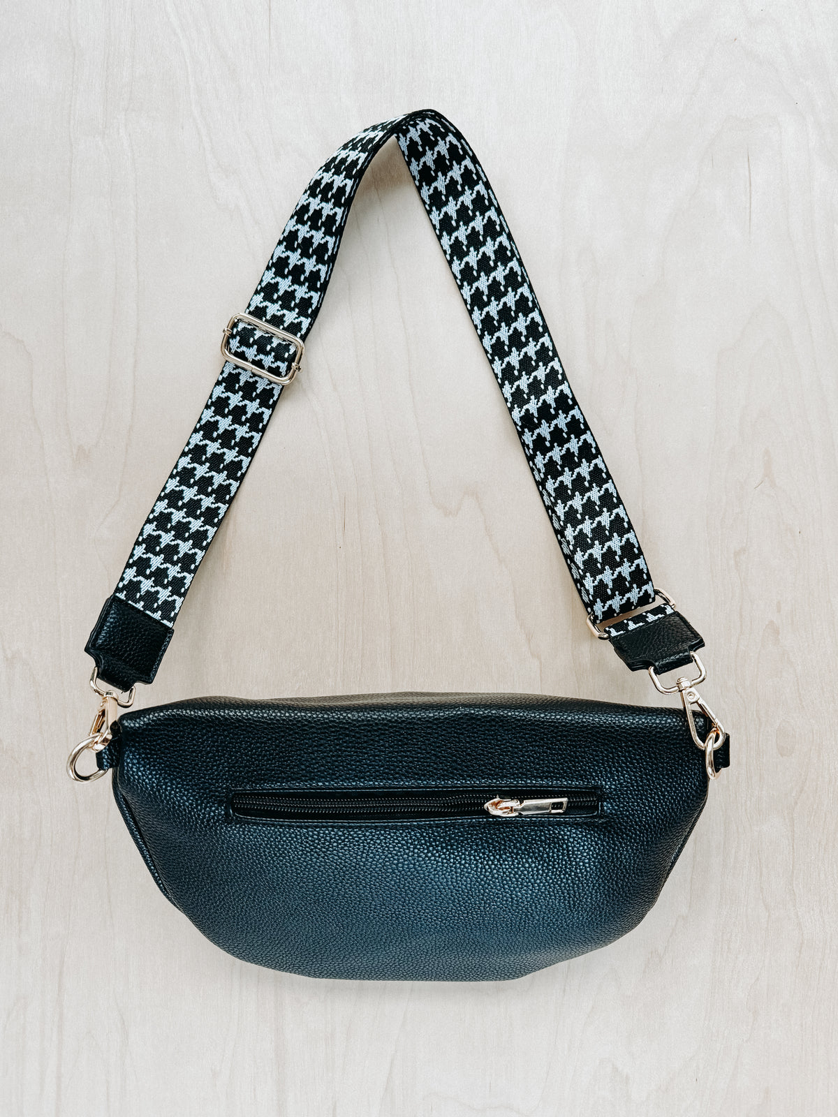 Houndstooth Strap Waist Bag