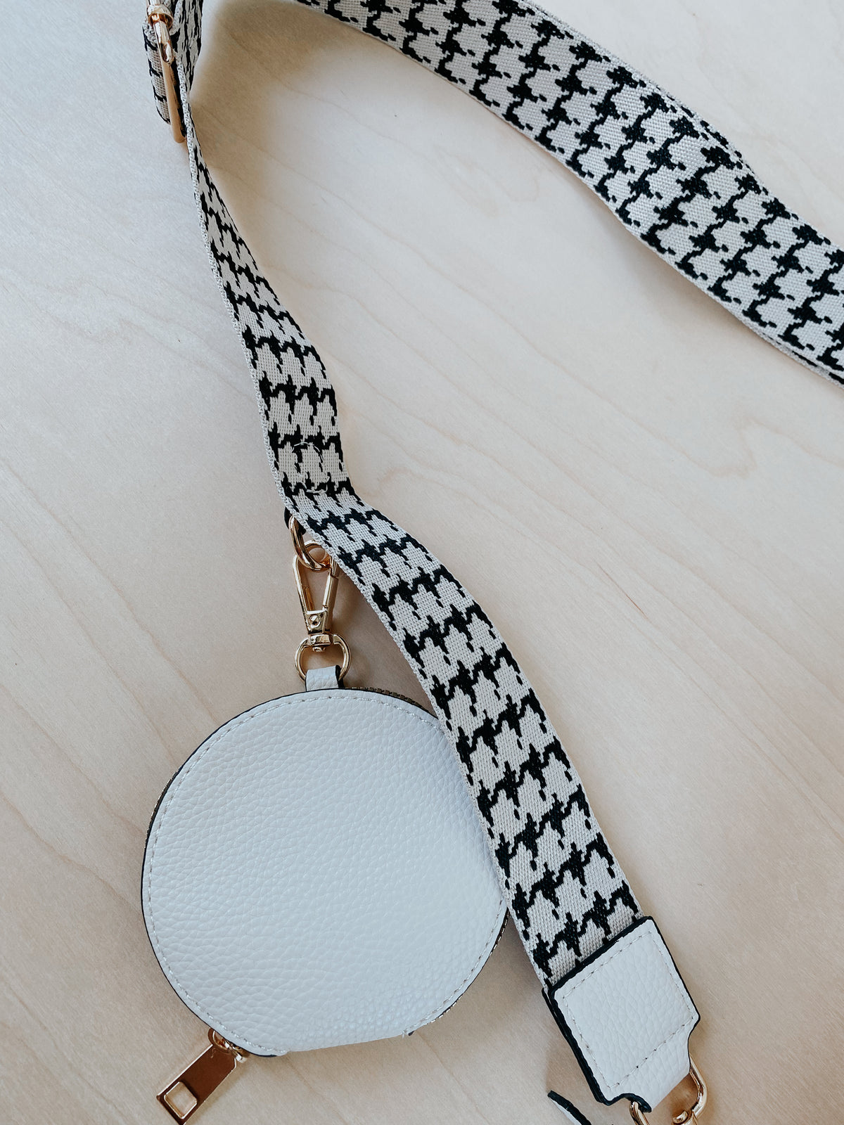 Houndstooth Strap Waist Bag