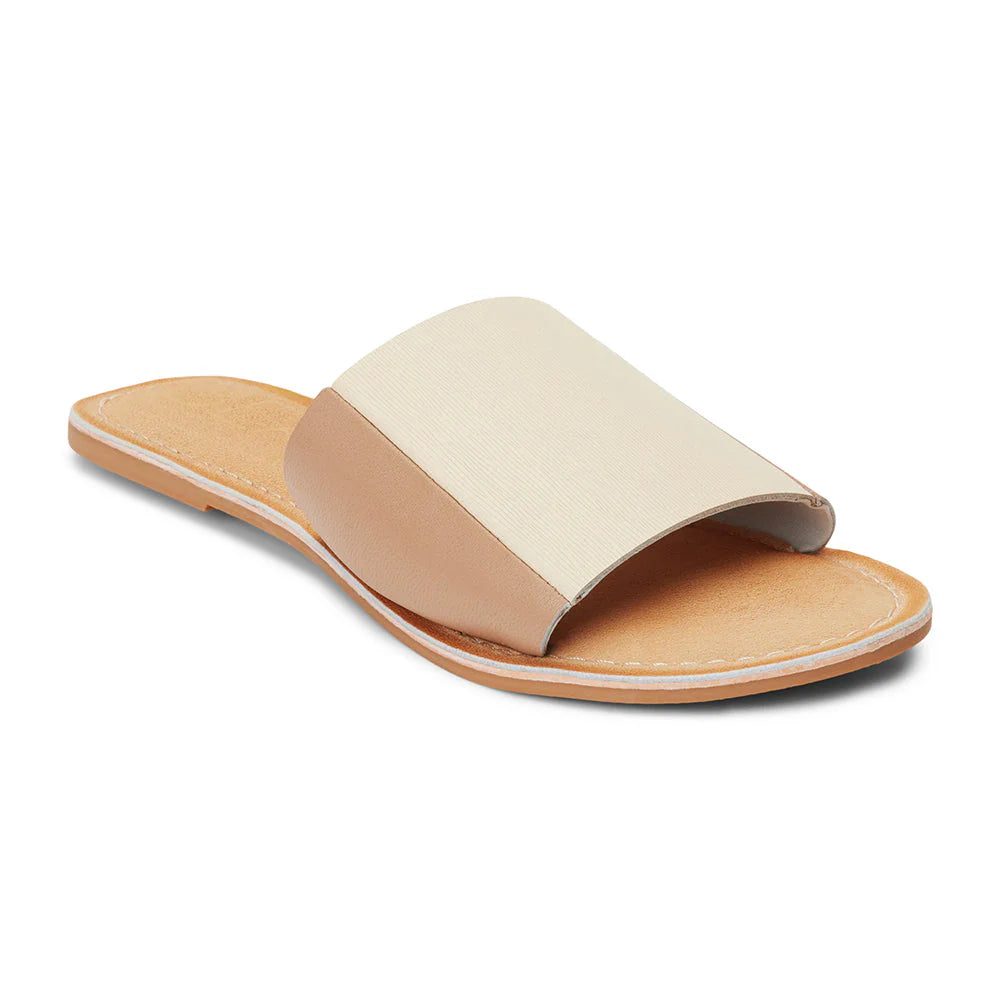 Bonfire Slide Sandal in Ivory/Taupe - junglefunkrecordings