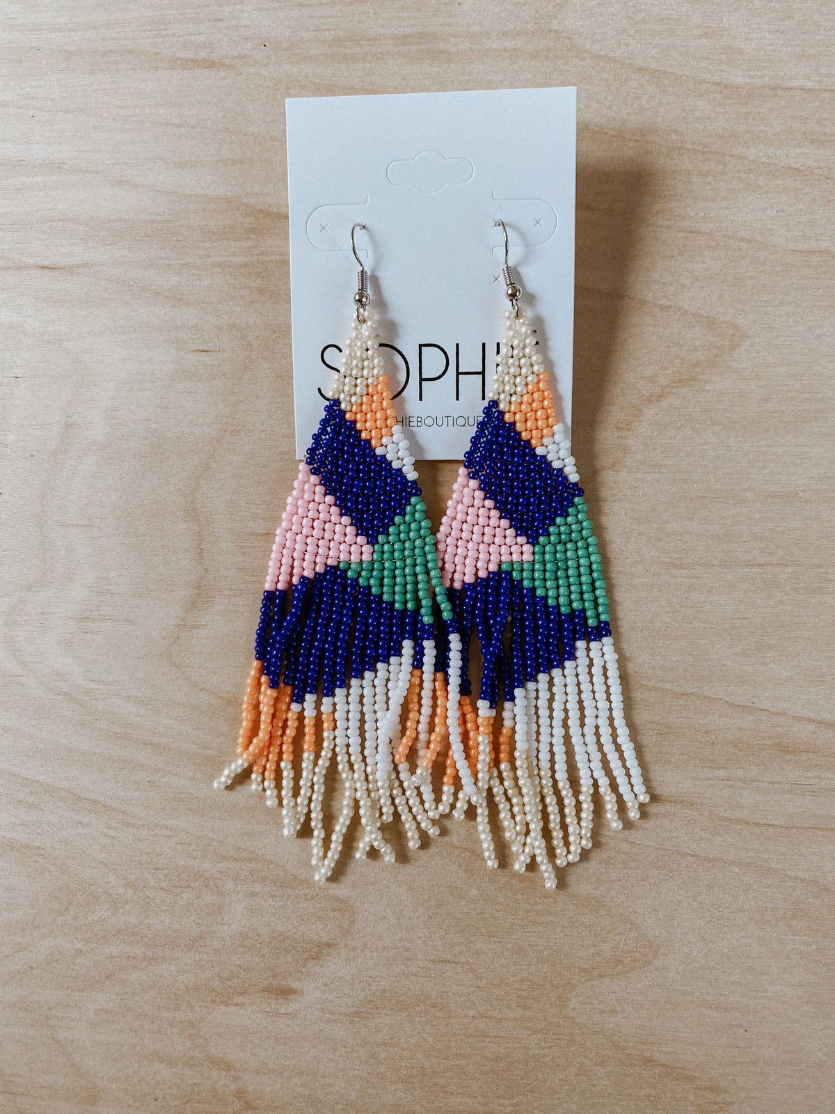 Handmade Beaded Tassel Drop Earrings