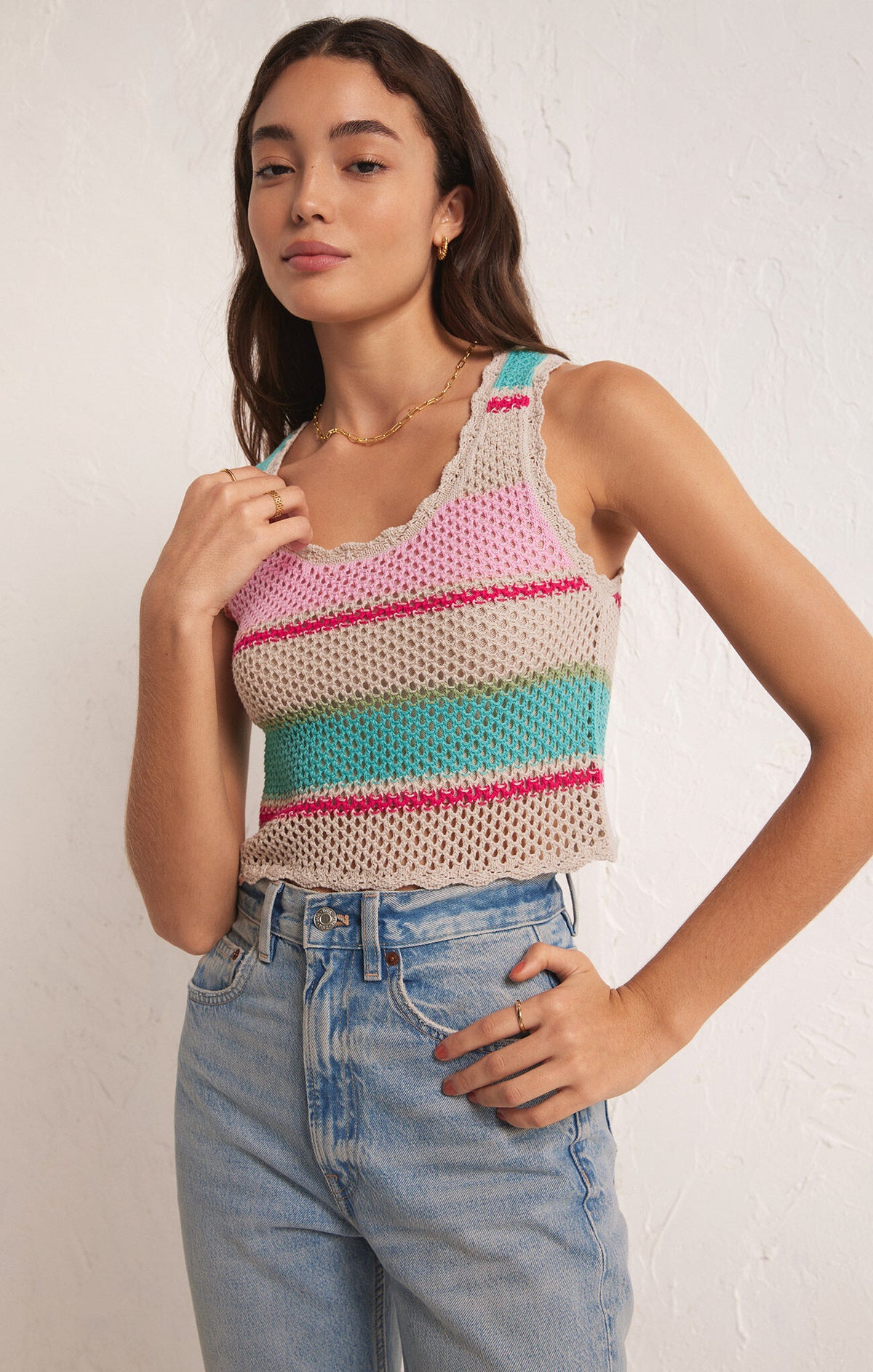 Sol Stripe Sweater Tan in Natural - Sophie