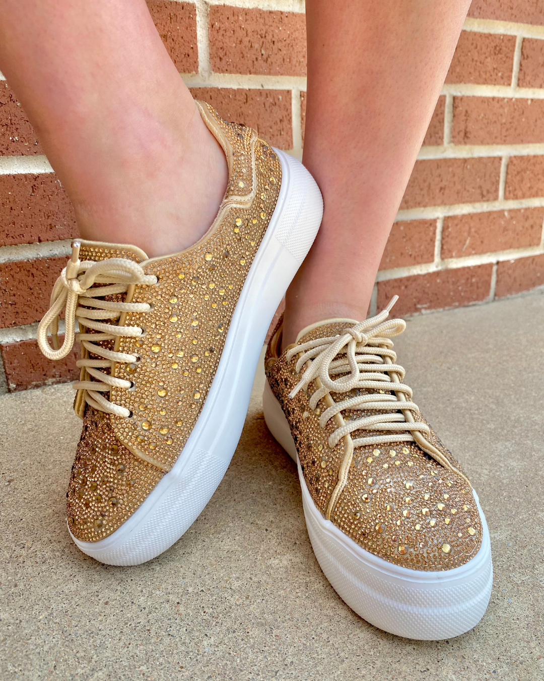 Bedazzle Gold Sparkle Sneakers for Sophie Boutique