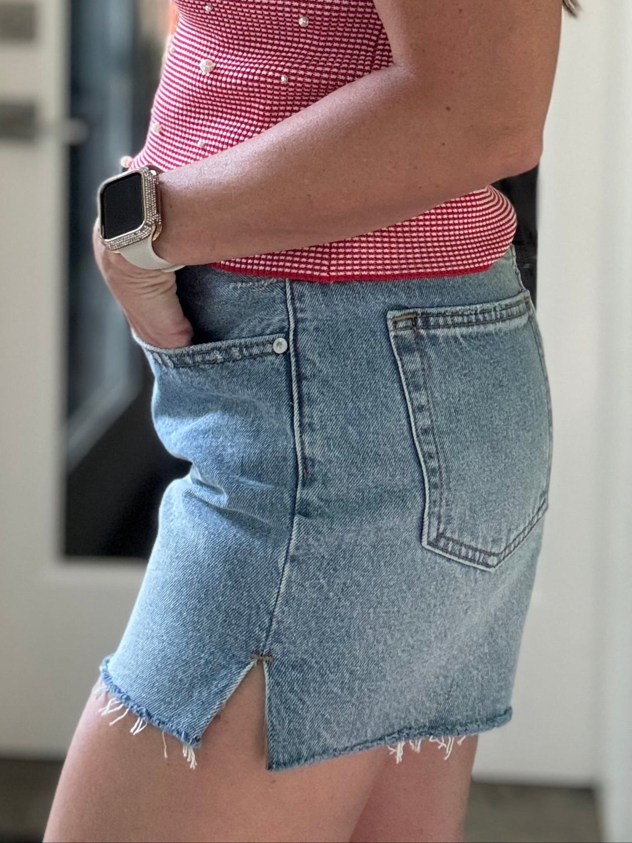 High Rise Side Slit Short at Sophie Boutique | Joplin, MO