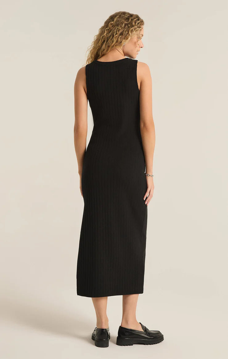 Raewyn Rib Dress in Black