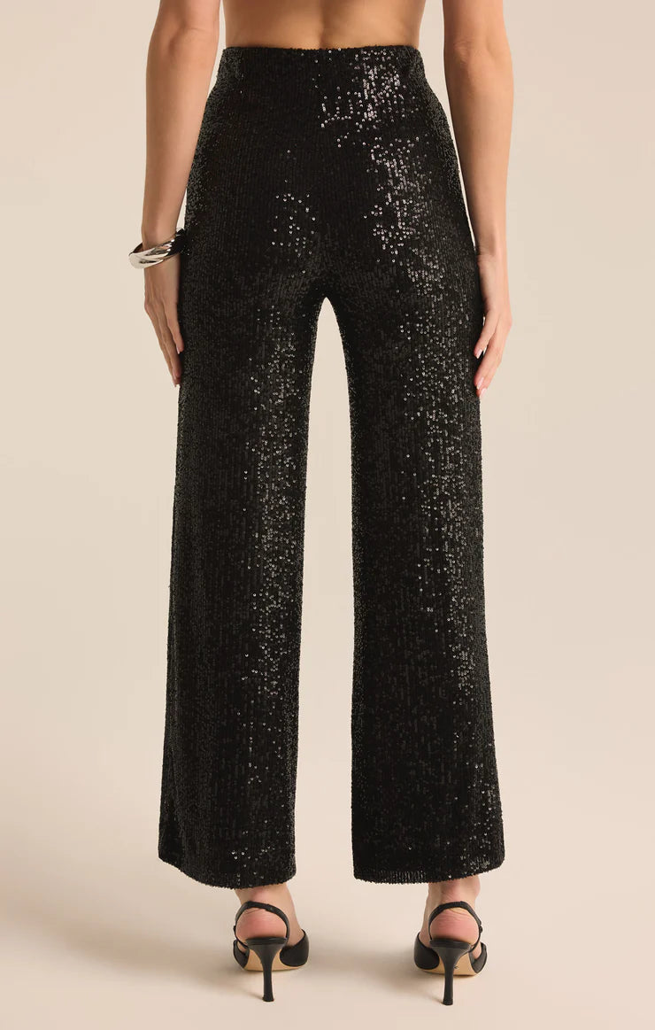 Skylar Sequin Pant in Black