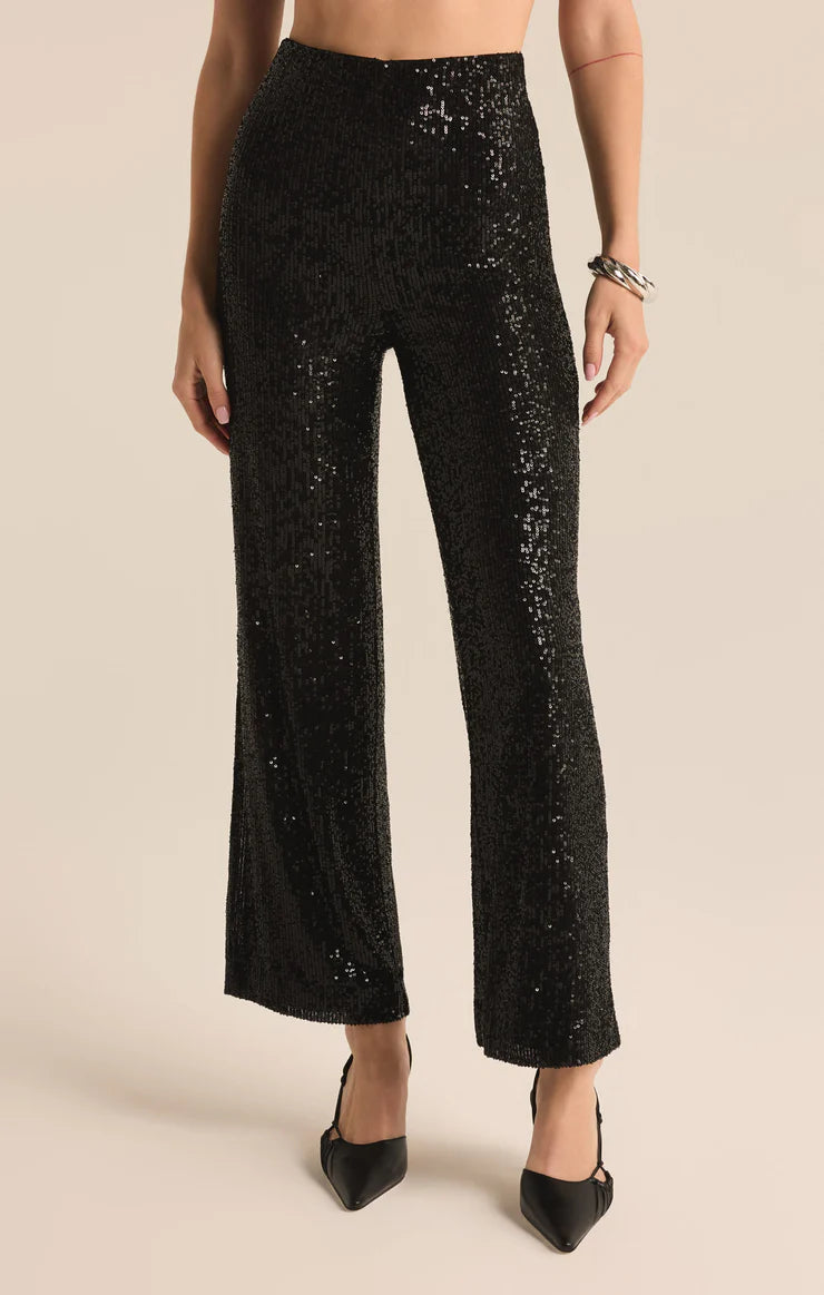 Skylar Sequin Pant in Black