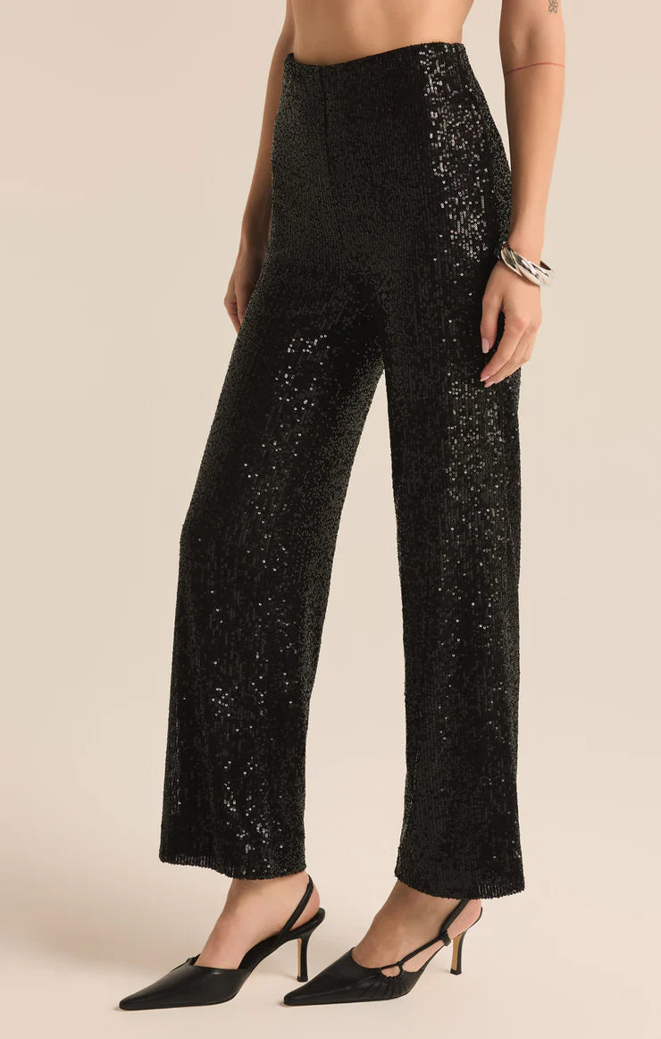 Skylar Sequin Pant in Black