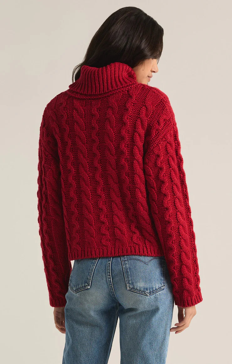 Tied To You Sweater in Haute Red