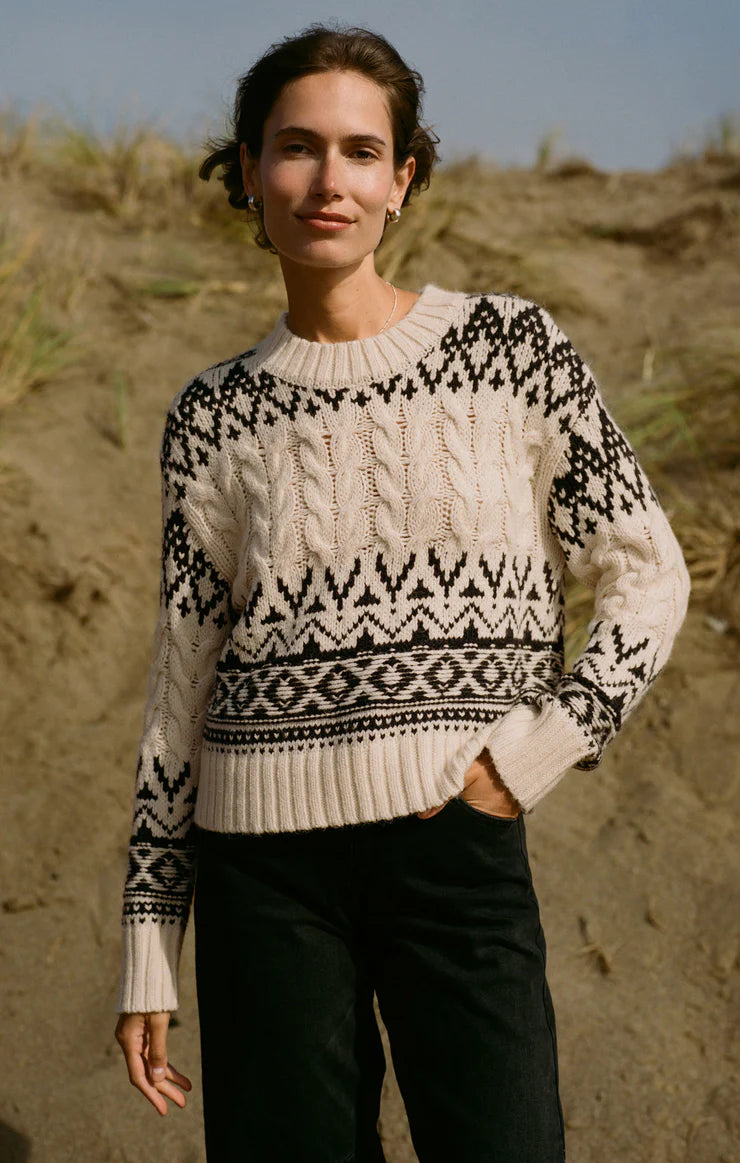 Garland Fairisle Sweater in Sea Salt