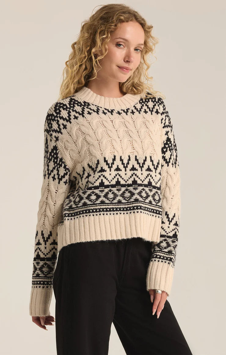 Garland Fairisle Sweater in Sea Salt