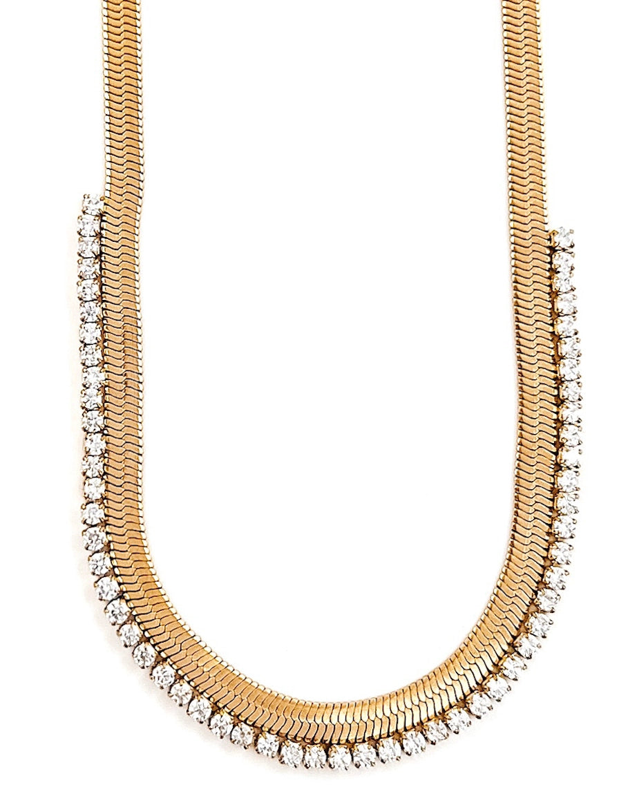 Noni Crystal Snake Necklace