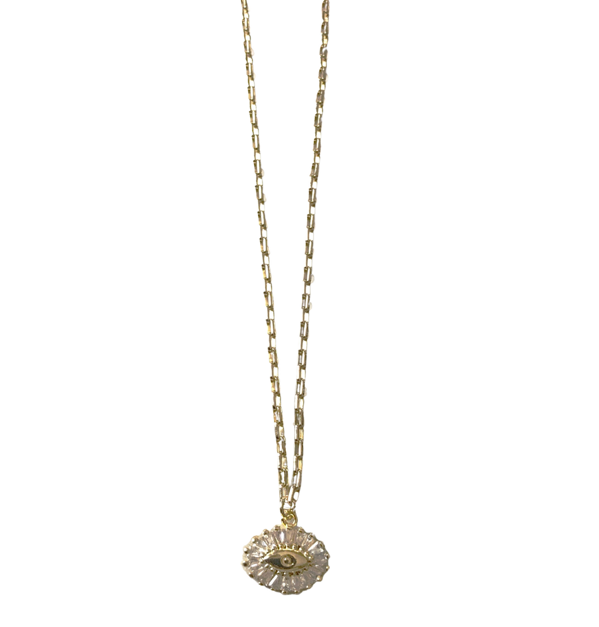 Clear Pave Evil Eye Necklace - Sophie