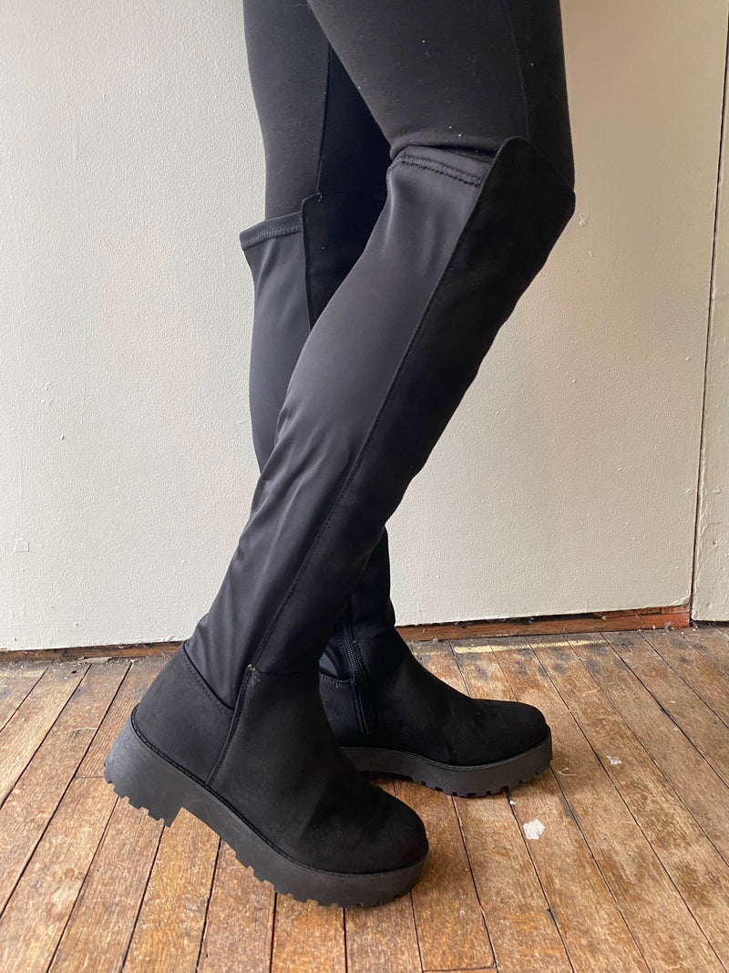 Mabelline Boot in Black Suede - Sophie